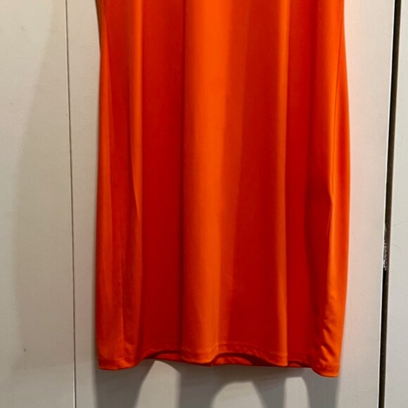 Michael Kors Womens Orange Gold Studded Short Sleeve Mini Dress Size Small - Picture 4 of 12